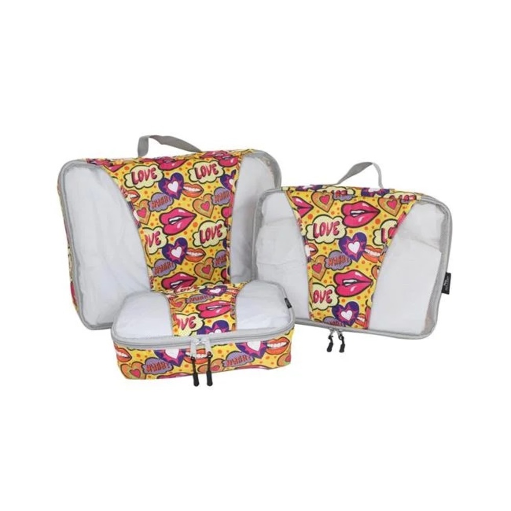 Mia Toro Pop Art Packing Cubes (Set of 3)
